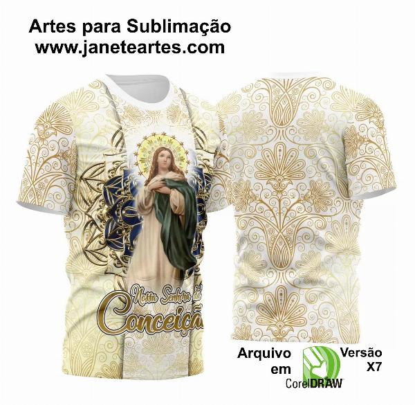 Camisa Nossa Senhora Imaculada Conceição Sublimação Vetor Desenho M2