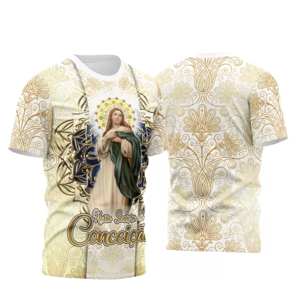 Camisa Nossa Senhora Imaculada Conceição Sublimação Vetor Desenho M2