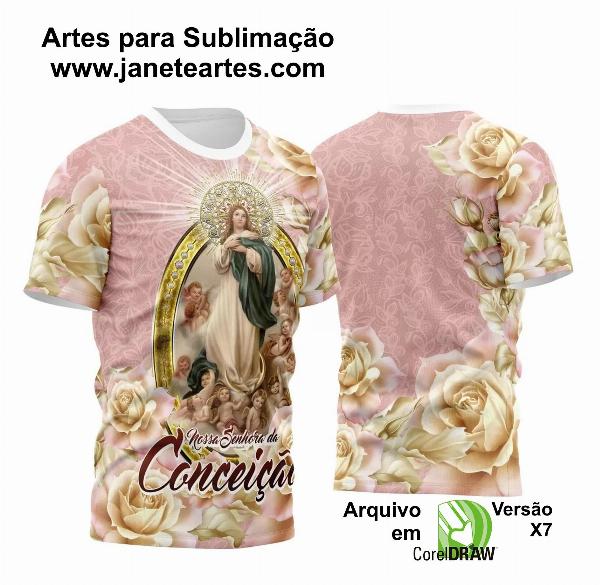 Camisa Nossa Senhora Imaculada Conceição Sublimação Vetor Desenho M3