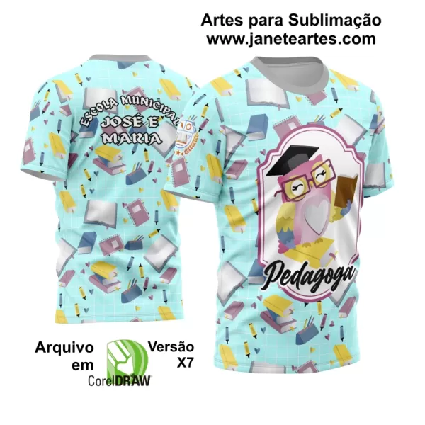 Camisa Pedagoga - Arte Vetor Estampa Template 2024 - 2025 Modelo 04