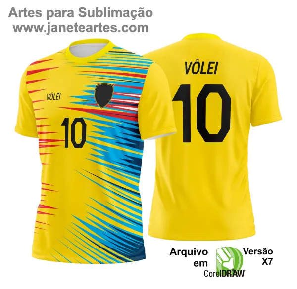 Arte Vetor Camisa de Vôlei - Estampa Camisa de Vôlei