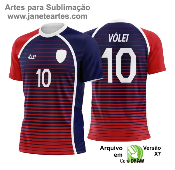 Arte Vetor Camisa de Vôlei - Estampa Camisa de Vôlei