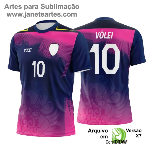 Arte Vetor Camisa de Vôlei - Estampa Camisa de Vôlei