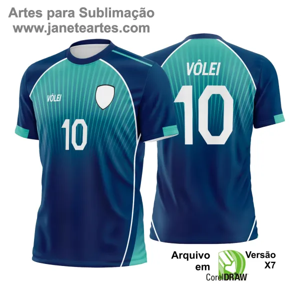 Arte Vetor Camisa de Vôlei - Estampa Camisa de Vôlei