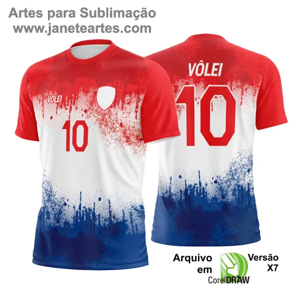 Arte Vetor Camisa de Vôlei - Estampa Camisa de Vôlei