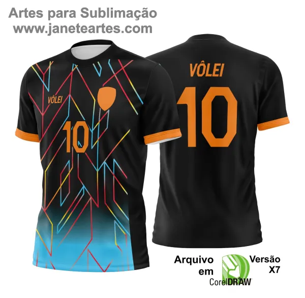 Arte Vetor Camisa de Vôlei - Estampa Camisa de Vôlei