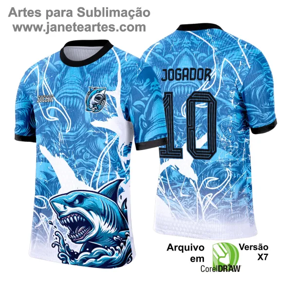 Arte Template Camisa Azul de Interclasse 2025 - Tubarão