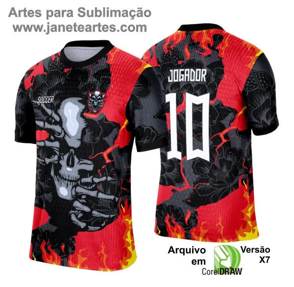 Arte Template Camisa Preta de Interclasse 2025 - Caveira