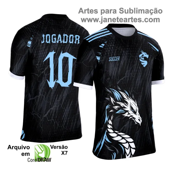 Arte Template Camisa Preta de Interclasse 2025 - Dragão Branco