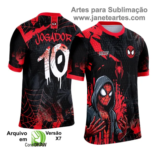 Arte Template Camisa Preta de Interclasse 2025 | Homem Aranha