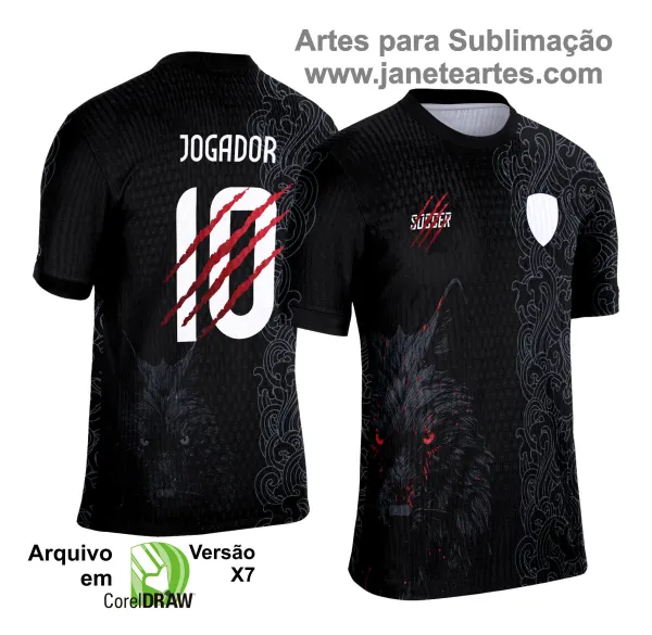 Arte Template Camisa Preta de Interclasse 2025 | Lobo