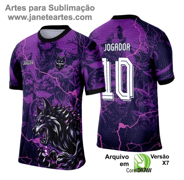 Arte Template Camisa Roxa de Interclasse 2025 - Lobo Negro