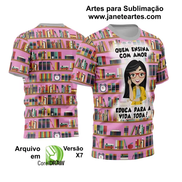 Educação com Estilo: Arte Vetor em Camisas para Professoras 2024 Modelo 01
