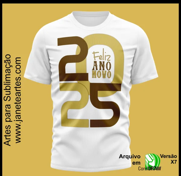 Kit 15 Artes Vetor Camisa Ano Novo Réveillon 2025