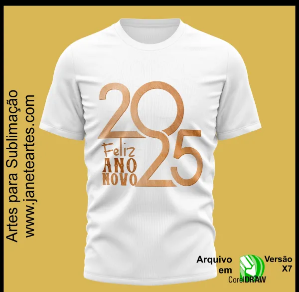 Kit 15 Artes Vetor Camisa Ano Novo Réveillon 2025