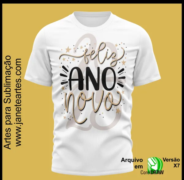 Kit 15 Artes Vetor Camisa Ano Novo Réveillon 2025 V4