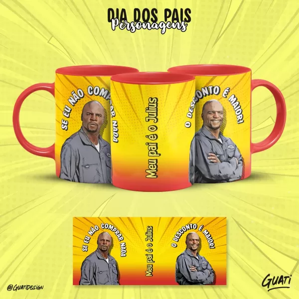 Kit 17 Artes Para Canecas Dia dos Pais 2023 Personagens