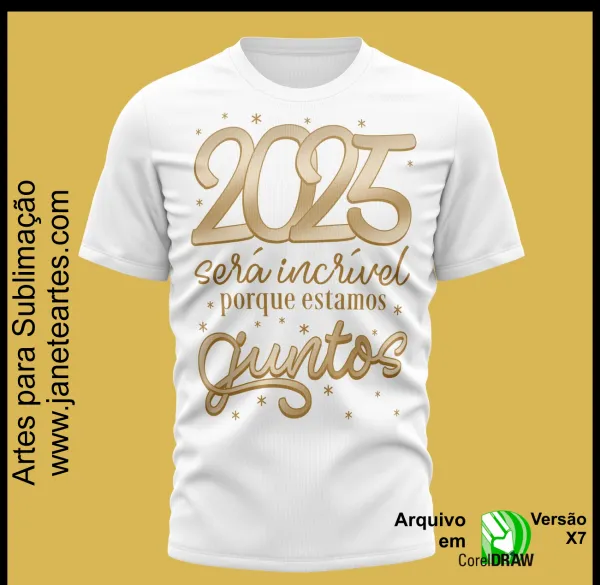 Kit 20 Artes Vetor Camisa Ano Novo Réveillon 2025