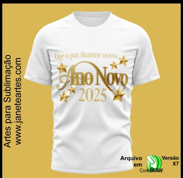 Kit 20 Artes Vetor Camisa Ano Novo Réveillon 2025