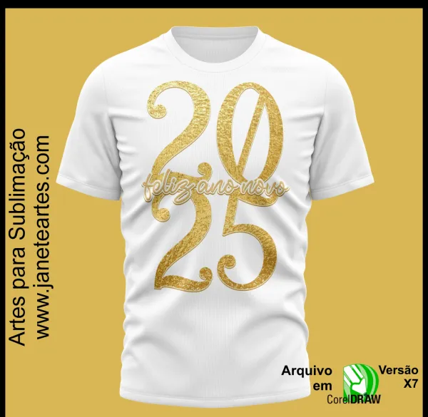 Kit 20 Artes Vetor Camisa Ano Novo Réveillon 2025