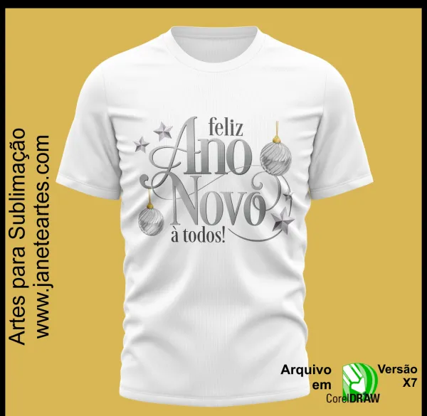 Kit 20 Artes Vetor Camisa Ano Novo Réveillon 2025