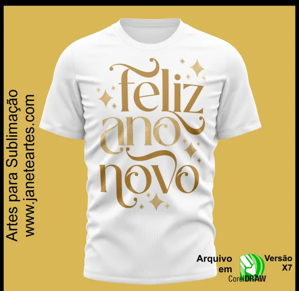 Kit 20 Artes Vetor Camisa Ano Novo Réveillon 2025