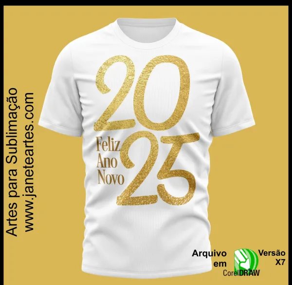 Kit 20 Artes Vetor Camisa Ano Novo Réveillon 2025