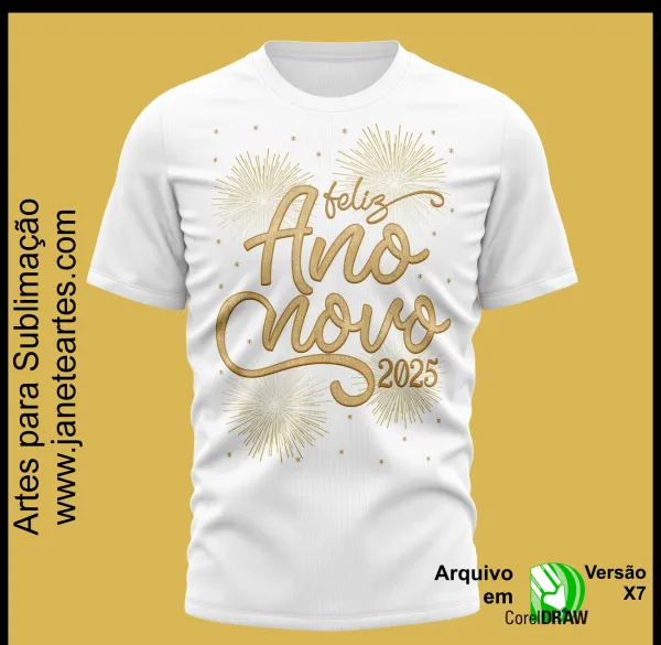 Kit 20 Artes Vetor Camisa Ano Novo Réveillon 2025