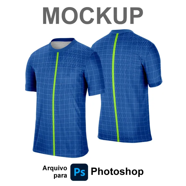 Mockup Camisa masculina tradicional gola redonda - TIF - PS para Photoshop