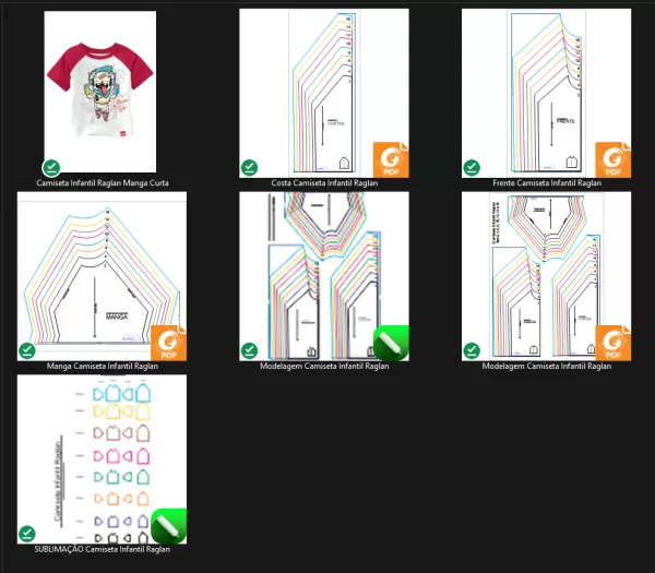 Molde de Costura Para Imprimir Camiseta Infantil - 16 - Camiseta Raglan (2 a 16 anos)