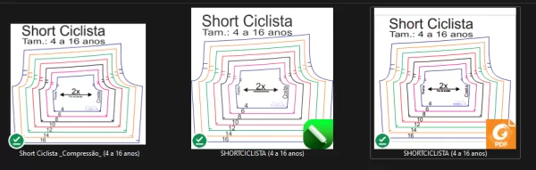 Molde de Costura Para Imprimir Camiseta Infantil - 45 - Short Ciclista _Compressão_ (4 a 16 anos)