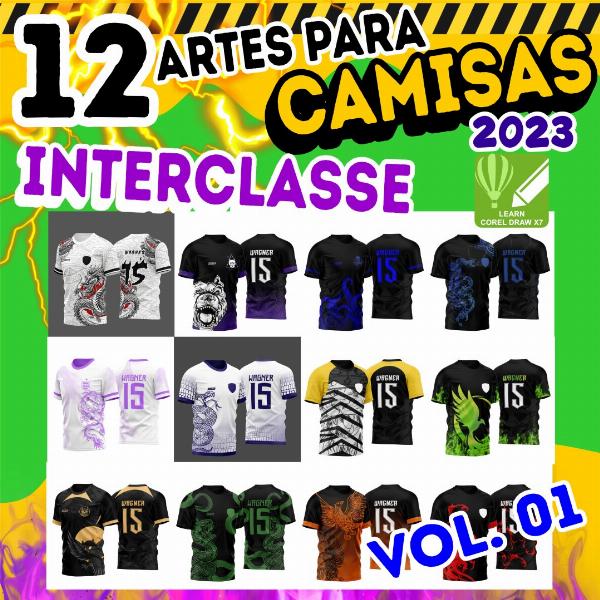 Pack 12 Artes Vetor Camisa Para InterClasse 2023