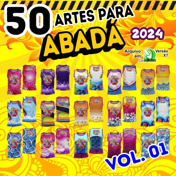 Pack 50 Artes Abadás Editáveis em Corel Carnaval 2024