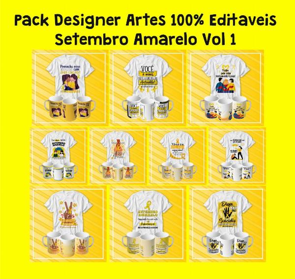 Pack Designer Artes 100% Editaveis Setembro Amarelo 2023 Vol 1