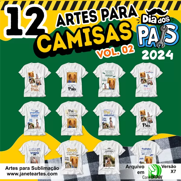 Pacote Arte Estampa Camisa Dia dos Pais 2024 - 2025 v2