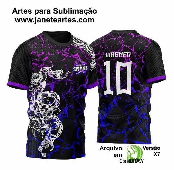 Template Camisa Futebol InterClasse Cobra Venenosa em Campo 2023 - Arte Vetor