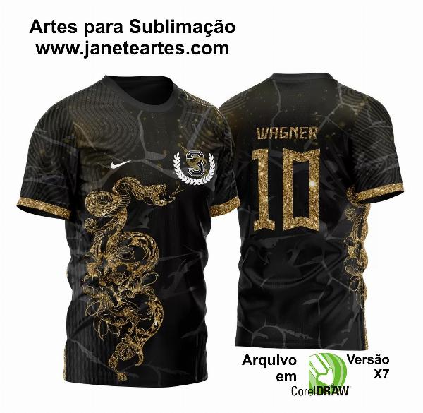 Template Camisa Futebol Interclasse Cobra Dourada - Arte Vetor