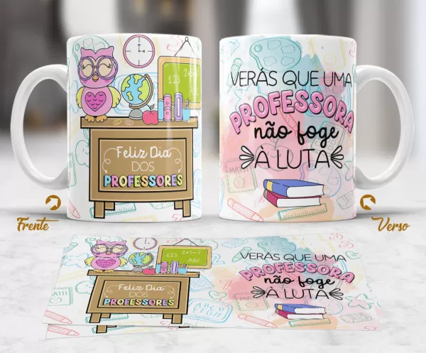 kit 10 Artes Pack Avulso Artes CANECAS Professores 2023 Vol 7 Cdr Editável