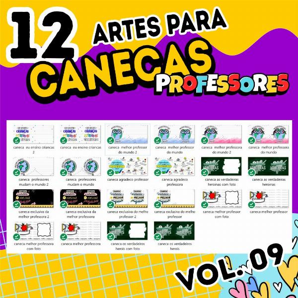 kit 12 Artes Pack Avulso Artes CANECAS Professores 2023 Vol 9